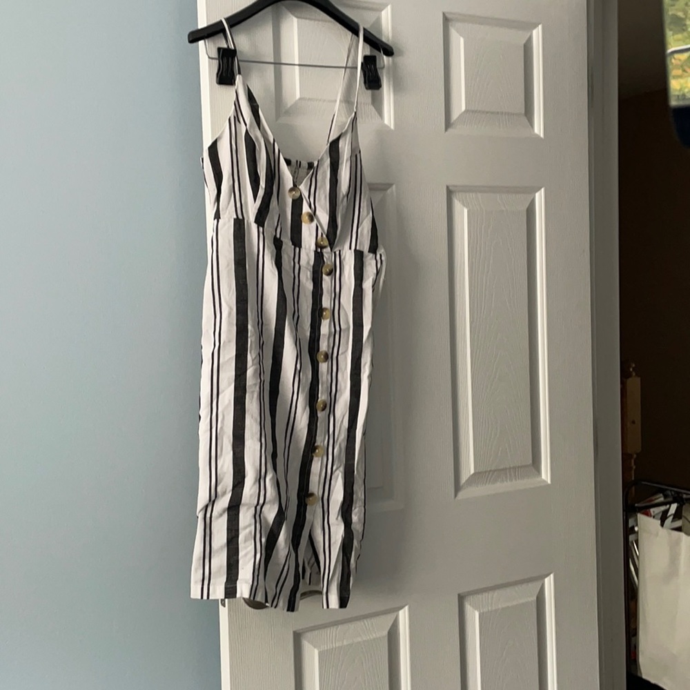 Black and white strip dress